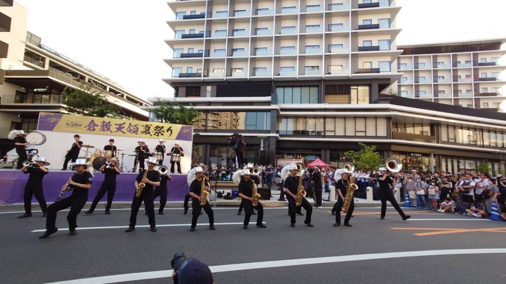 吹奏楽部　倉敷天領夏祭りで演奏を披露しました