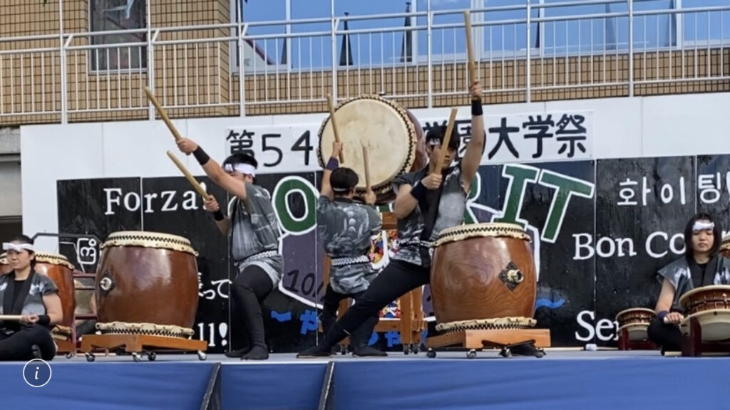 和太鼓部　山陽学園大学学園祭で演奏披露しました