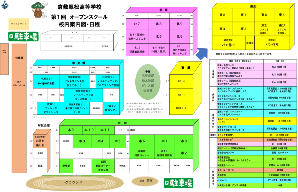 第1回オープンスクール 当日日程