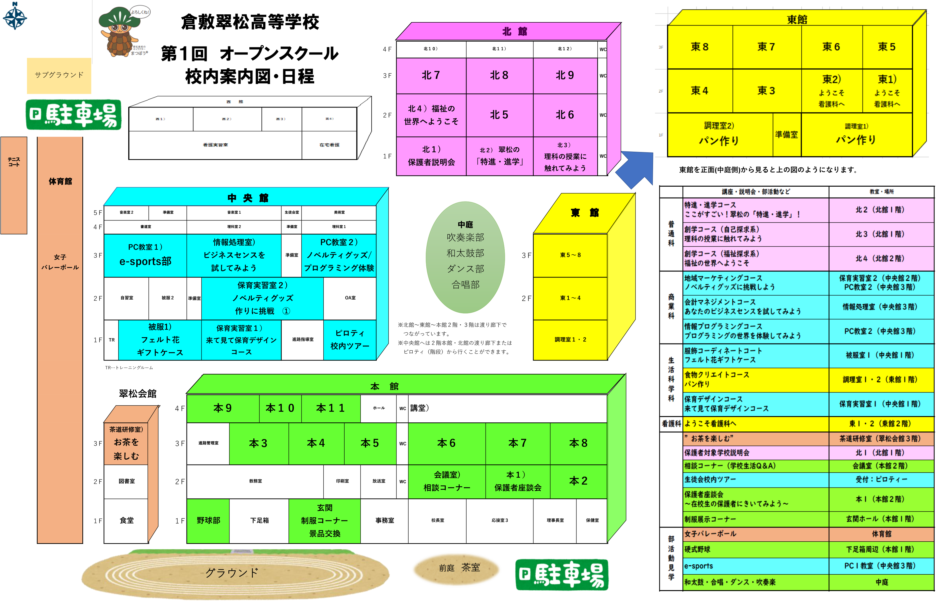 第1回オープンスクール 当日日程 | 倉敷翠松高等学校